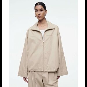 COS Bubble hem cotton jacket beige